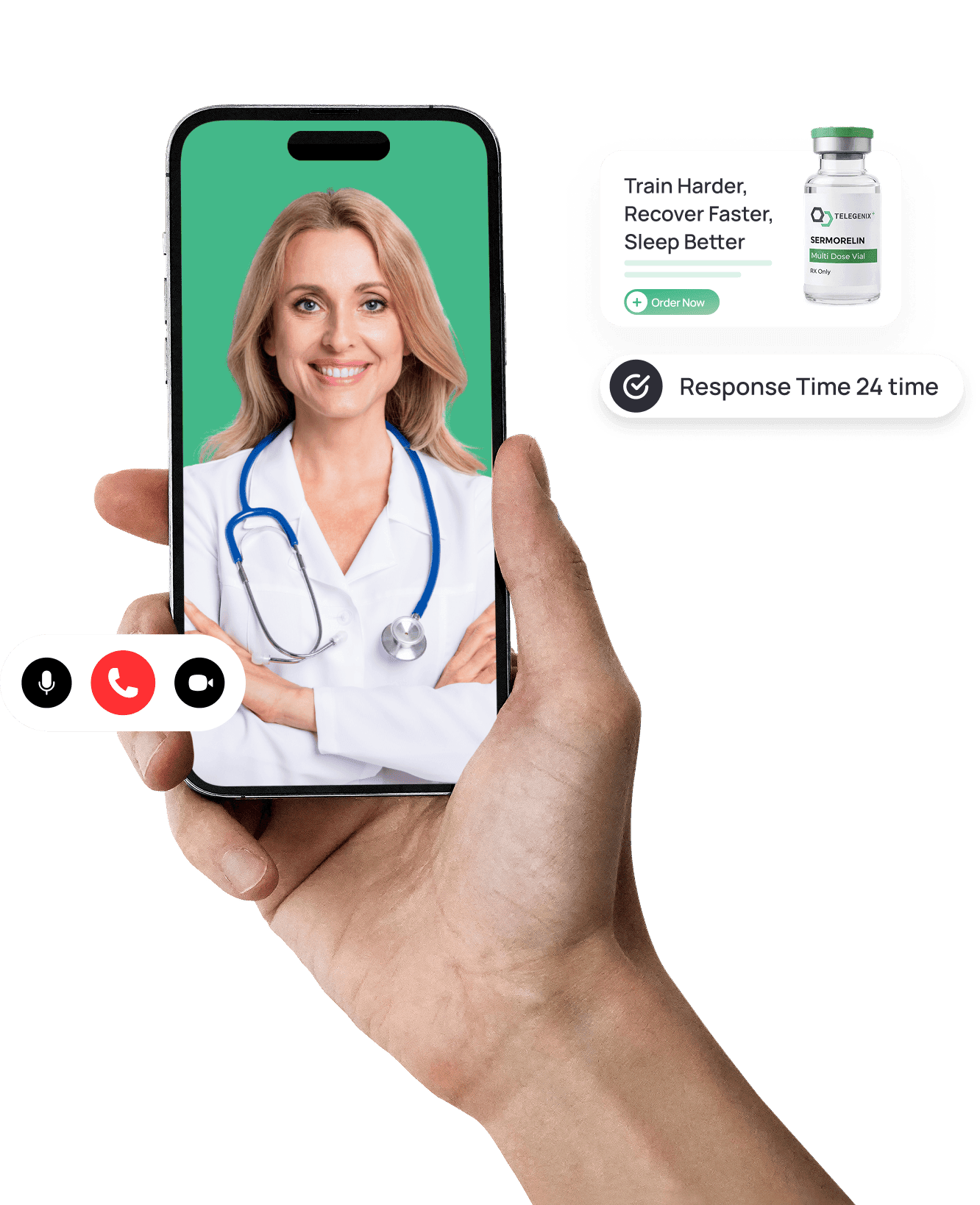 Telegenix physician video consultation on phone